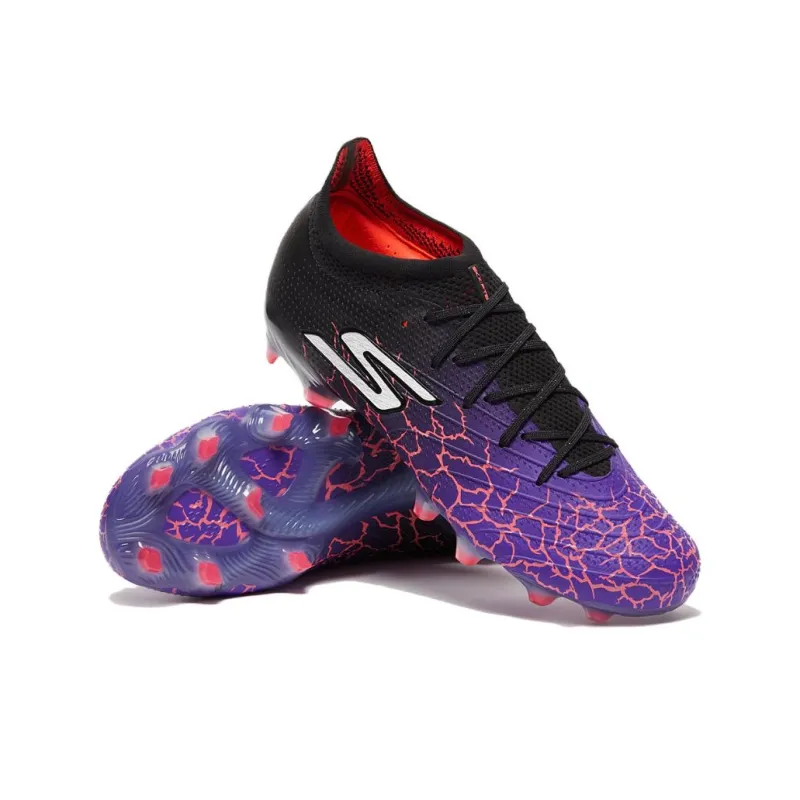 Skechers Anti Slip Wear Resistant Soccer Shoes Men's Purple-3