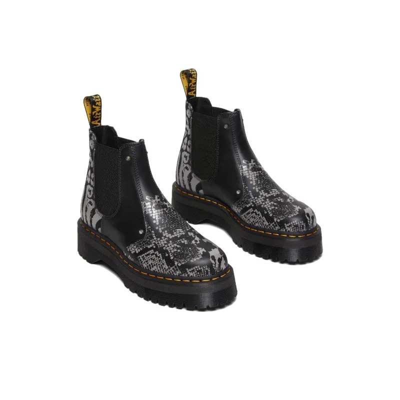 Dr.Martens 2976 Quad Platform Animal Print Boots 'Black Grey'-2