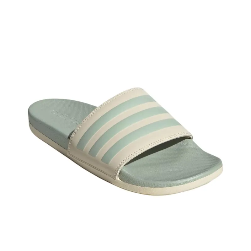 Adidas Adilette Comfort Slides Wonder White Linen Green Met. Women's-2