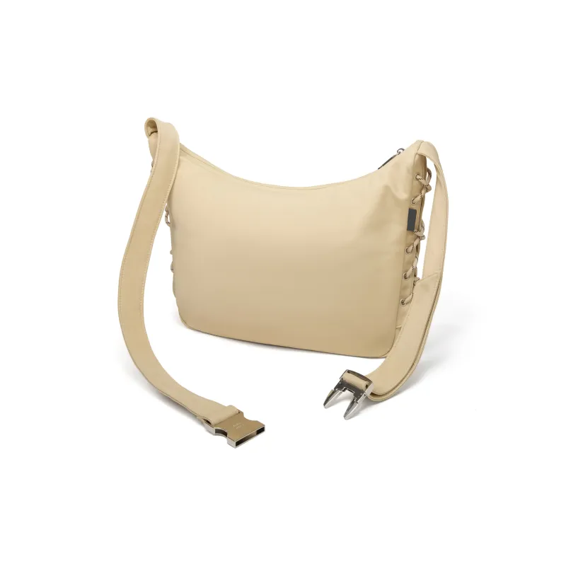 SMTING STUDIO Polyester Crossbody Bag Medium Size Unisex Deep Black/Oat-5