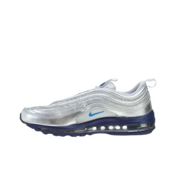 Nike Air Max 97 Slip Resistant Low Top Running Shoes Unisex Silver Blue