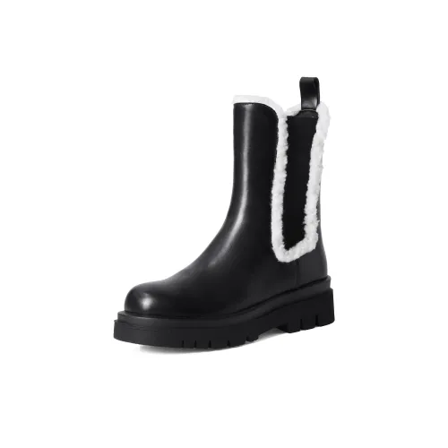 XIAOAJUE Short Chelsea Knitteds Women's Black