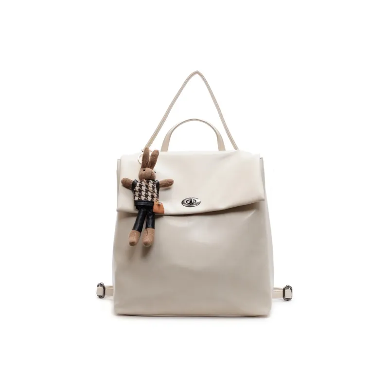 Yalu PU Backpack, Shoulder Bag, Handbag Regular Women's Dark Tea/Ecru/Brown/Coffee-4