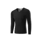 Men's V-Neck Unlined Clothing (Black) Thickened and Fleece-Lined/Classic Crew Neck