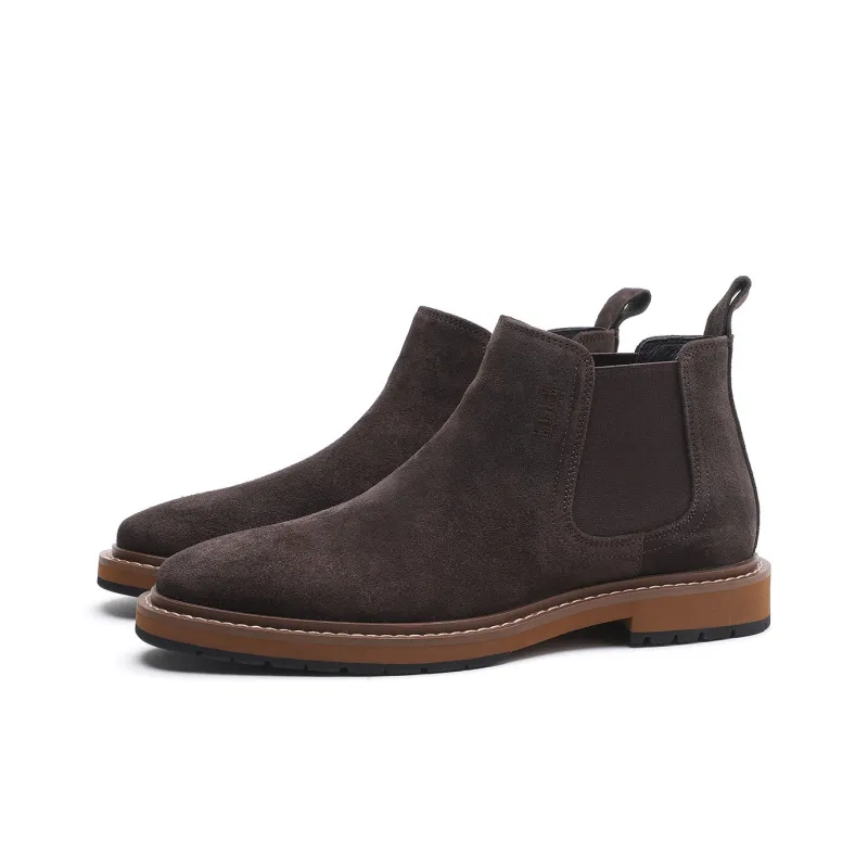 ELLE HOMME Short Chelsea Boots 3.5cm Men's Brown-1