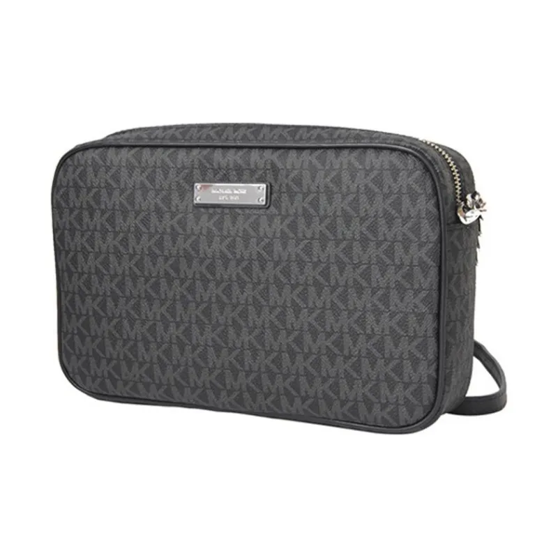 MICHAEL KORS Jet Set PVC Shoulder Bag, Crossbody Bag Large Size Women's Black-1