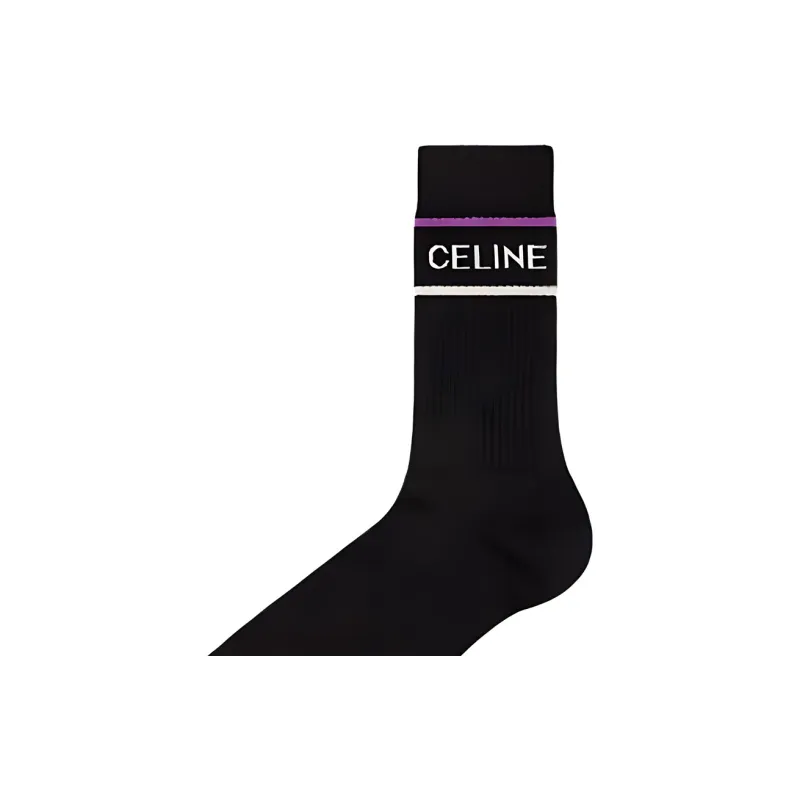 CELINE SS23 Knee-High Socks Men's 1 Pack Black-4