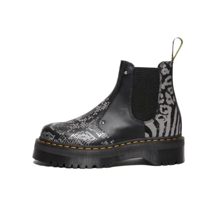 Dr.Martens 2976 Quad Platform Animal Print Boots 'Black Grey'-0