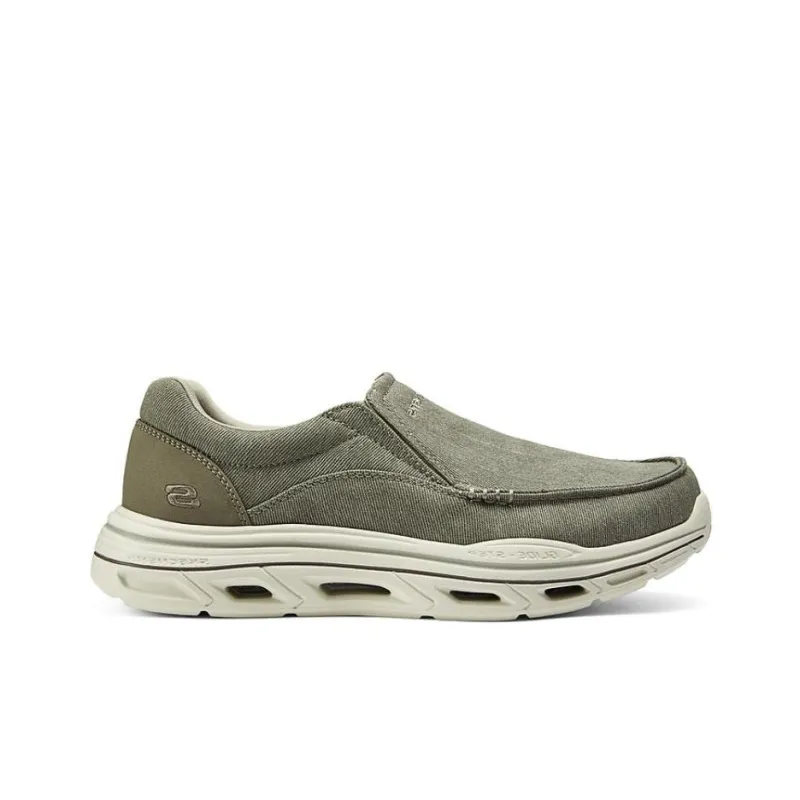 Skechers Cushioning Breathable Low-Top Casual Shoes Men's Khaki-1