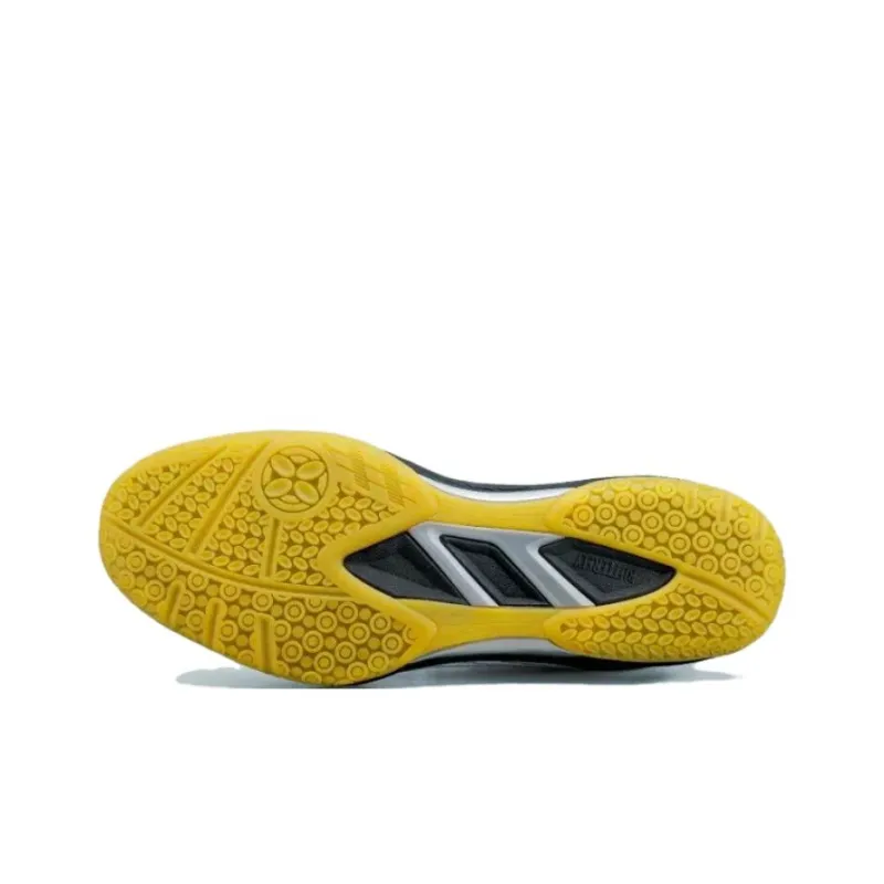 Butterfly Anti Slip Wear Resistant Low Top Training Shoes Unisex White Black Yellow-2