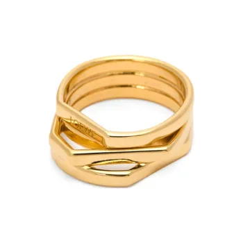 LOEWE Sterling Silver Rings Unisex Gold