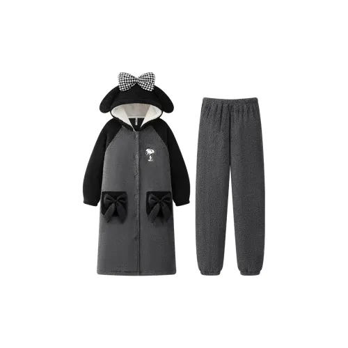 Gongdie x SNOOPY/ Pajama Set Women's Gray