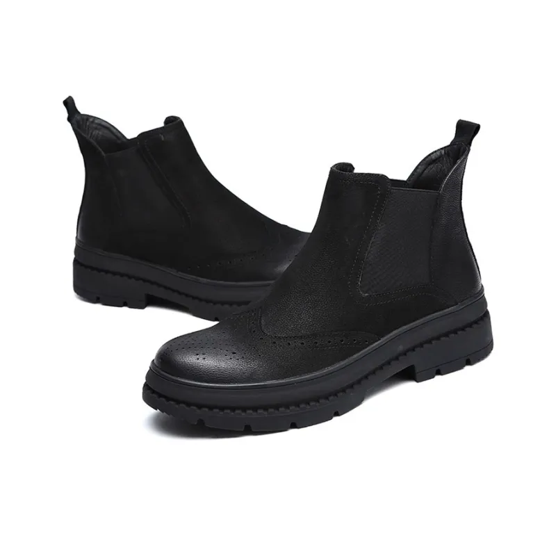YEDANI Short Chelsea Boots 4.5cm Men's Black-3