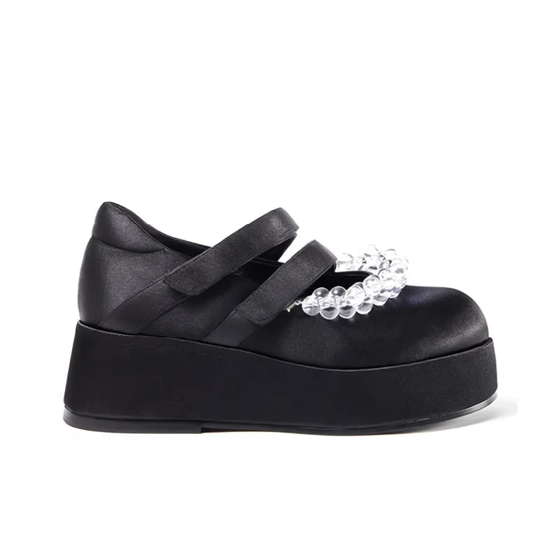 It's Toasted Shibuya One Japanese Style Row Platform Shoes Women's Black-1