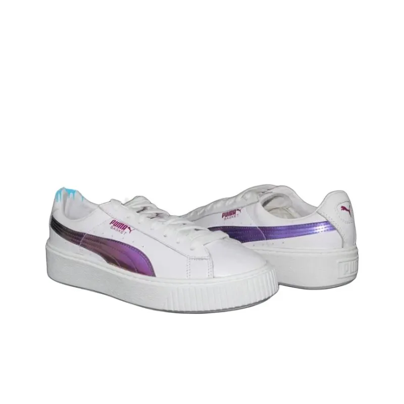 PUMA Basket Platform Rainbow 'White' Women's-3