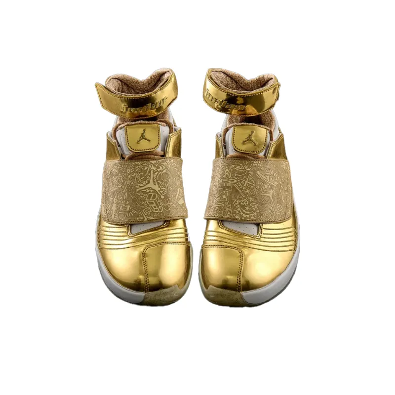 Drake x Jordan Air Jordan 20 PE Durable Breathable Mid Top Vintage Basketball Shoes Men's Gold-2