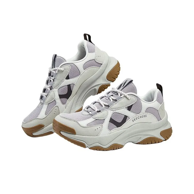 Skechers Street Anti Slip Wear Resistant Low Top Chunky Sneakers Women's Purple Gray-2