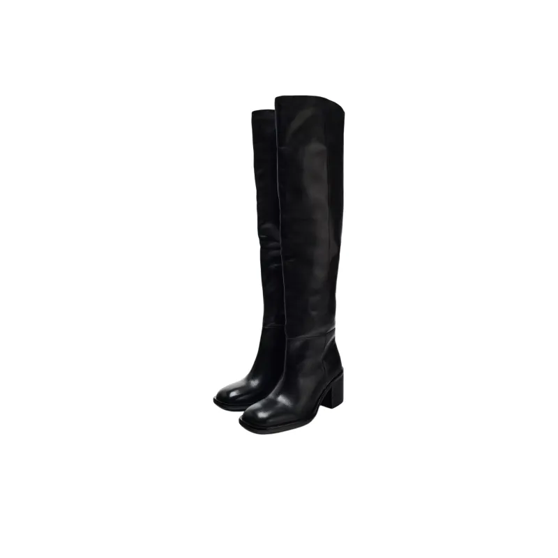 ZARA Over-the-knee Boots 7cm Women's Black-2