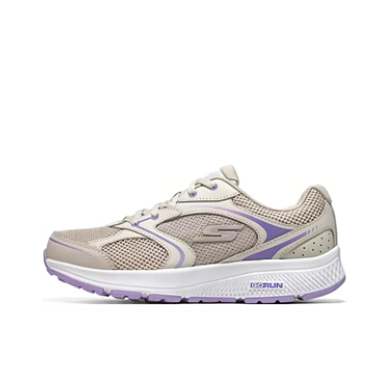 Skechers Go Run Consistent Anti Slip Wear Resistant Low Top Running Shoes Women's White Purple-0