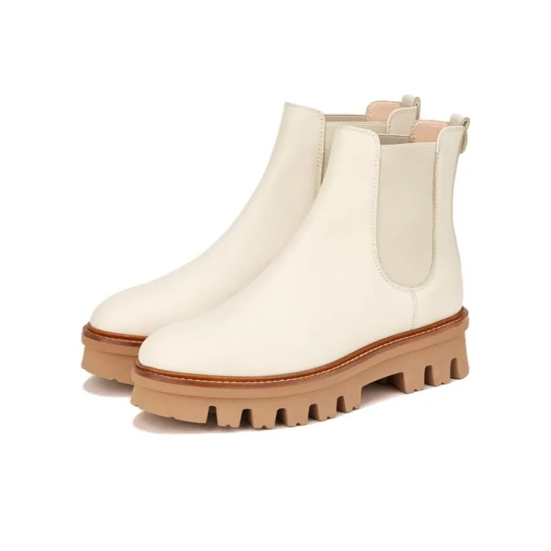 AGL Short Chelsea Boots Women's White-2