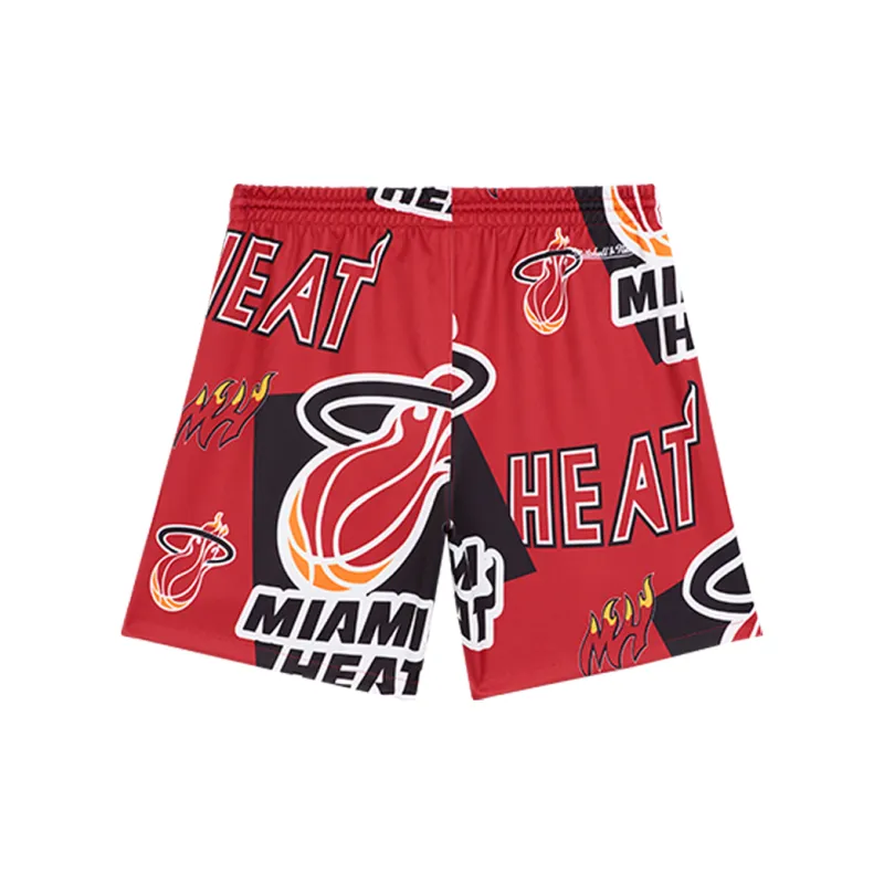 Mitchell & Ness x NBA Miami Heat Basketball Shorts Unisex Red-1