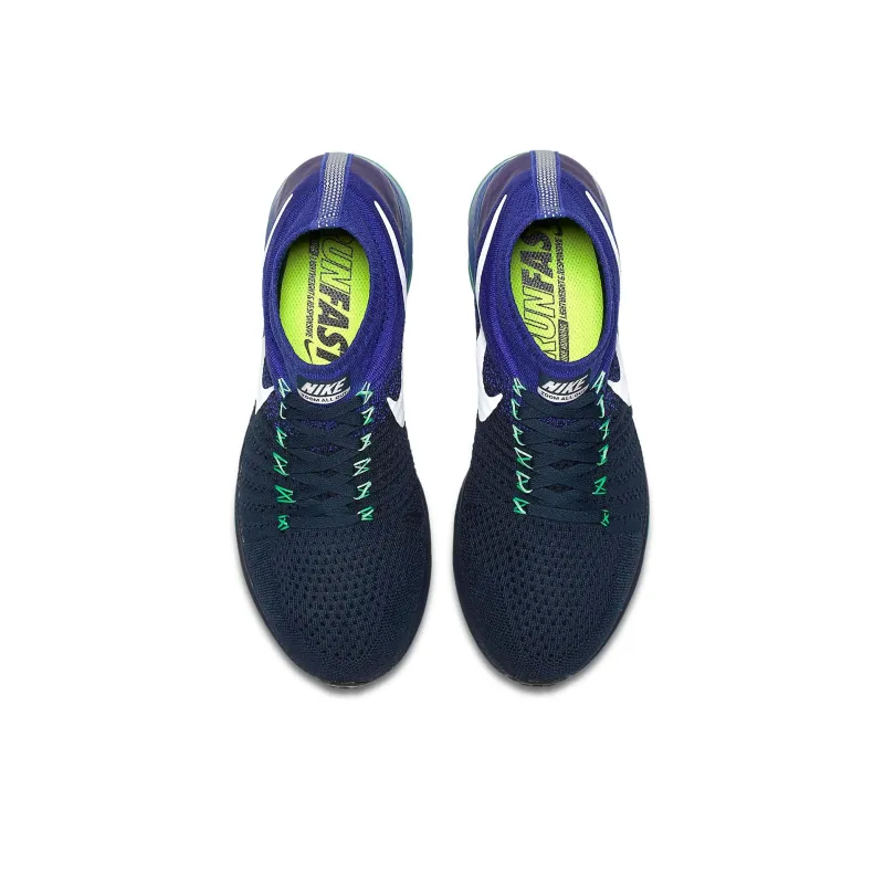 Nike All Out Flyknit 'College Navy White Black Electro Green'-2