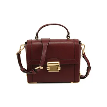 MICHAEL KORS Jayne Cow Leather Shoulder Bag, Crossbody Bag, Handbag Women's Burgundy