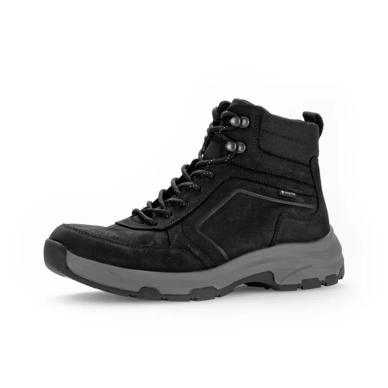 Gabor Pius Wear-Resistant Slip-Resistant Short Outdoor Boots 4cm Men's Black-1