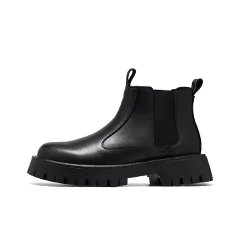 Chi Wolf Short Chelsea Boots Men's Black