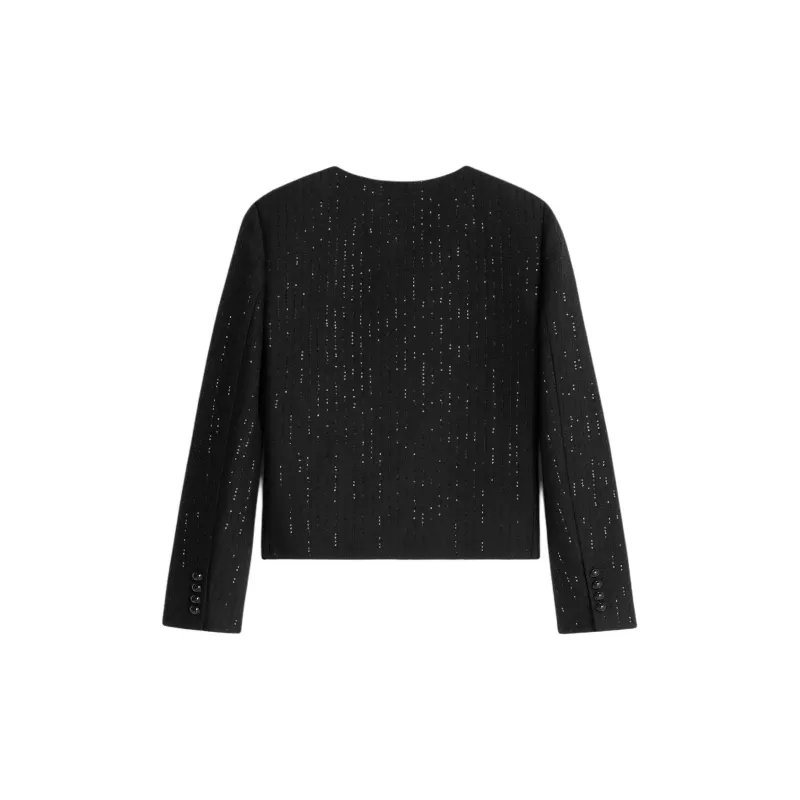 CELINE Chelsea Jacket With Sequins In Double Faced Wool-1