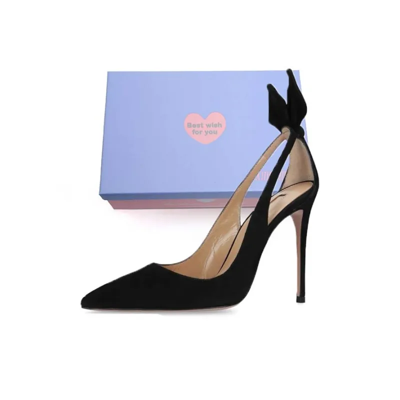 Xingdiman Slim Heel High Heels Women's Black Gift Box Set-10