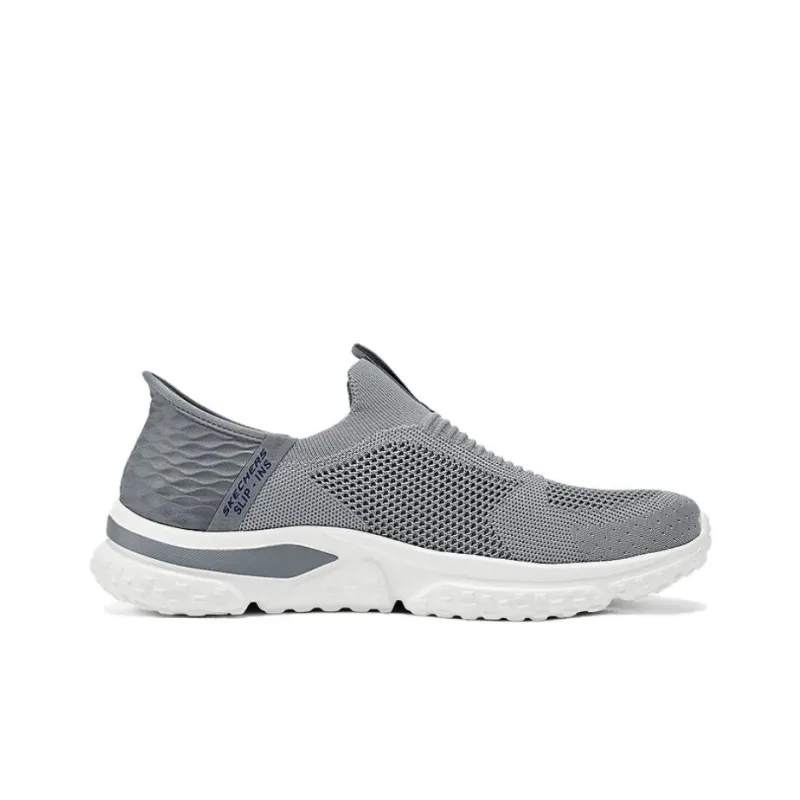 Skechers Slip Ins Anti Slip Wear Resistant Low Top Casual Shoes Men's Gray-1