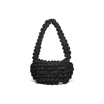 SMTING STUDIO Polyester Cloud Bag Crossbody Bag Medium Size Unisex Deep Black