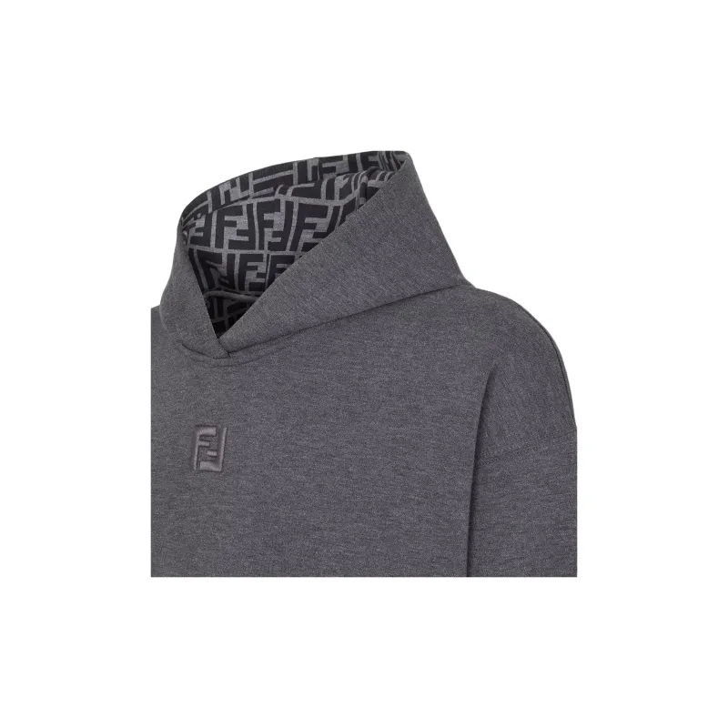 FENDI Logo Embroidered Hoodie-4