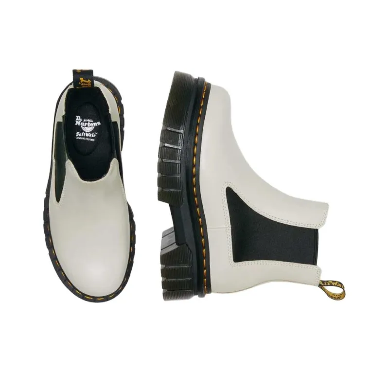Dr. Martens Audrick Nappa Leather Platform Chelsea Boots 'Cobblestone Grey' Women's-4