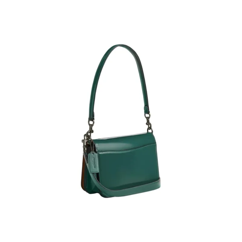 COACH Quinn Cow Leather Crossbody Bag Shoulder Bag Small Size Women's Emerald Green-1