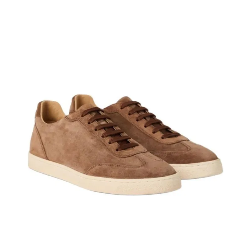 Brunello Cucinelli Low Top Skateboard Shoes Men's Brown-2