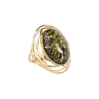 S&A S925 Silver Amber Beeswax Rings Women's