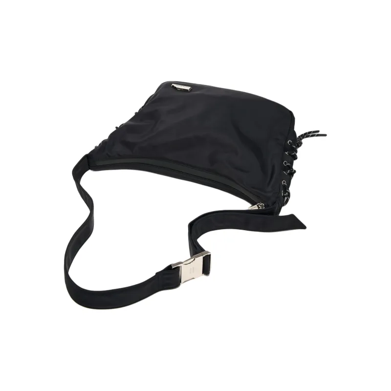 SMTING STUDIO Polyester Crossbody Bag Medium Size Unisex Deep Black/Oat-0