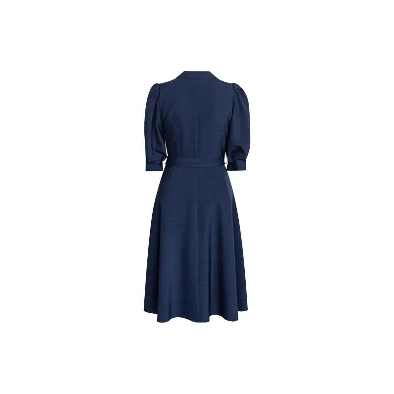 ROEYSHOUSE Short Sleeved Dress Women's Navy Blue-1