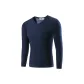 Men's V-Neck Unlined Clothing (Navy Blue) Thickened and Fleece-Lined/Classic Crew Neck