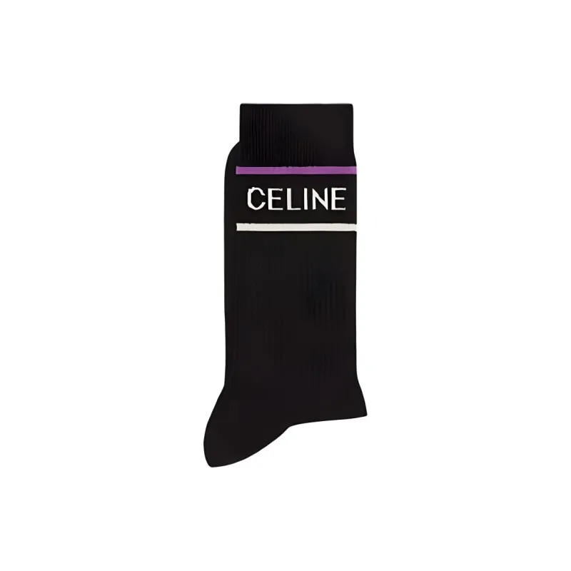 CELINE SS23 Knee-High Socks Men's 1 Pack Black-2