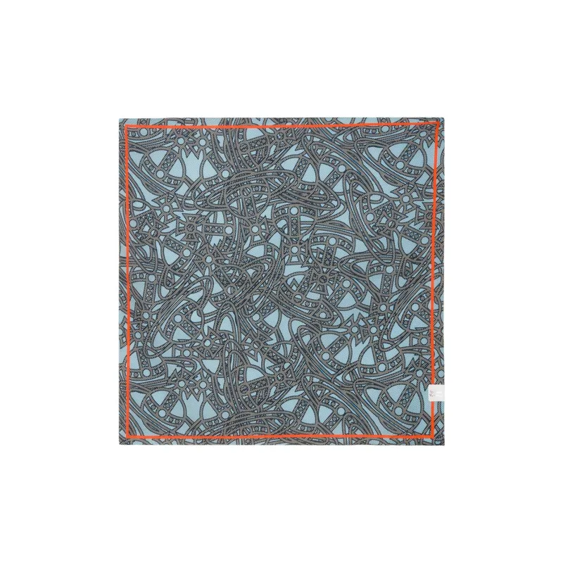 Vivienne Westwood Cotton Fabric Silk Scarves Unisex Blue-0