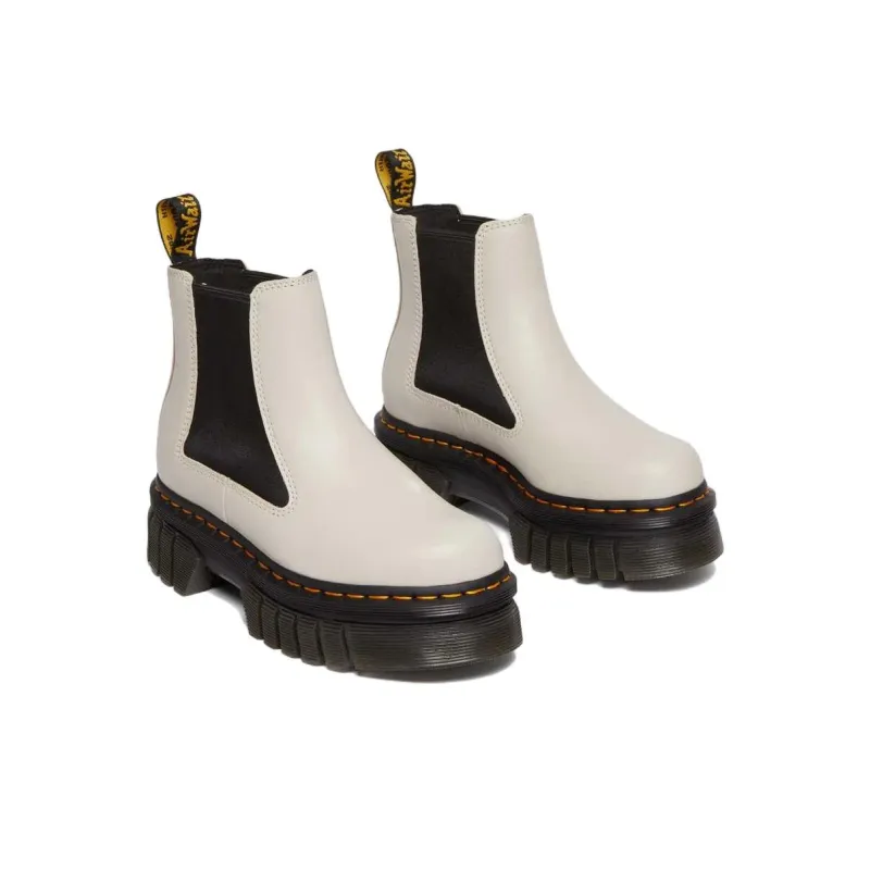 Dr. Martens Audrick Nappa Leather Platform Chelsea Boots 'Cobblestone Grey' Women's-2