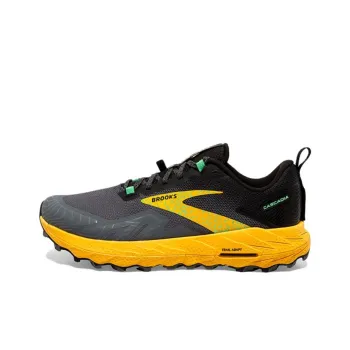 Brooks CASCADIA 17 Anti Slip Wear Resistant Low Top Trail Running Shoes Men's Yellow Gray