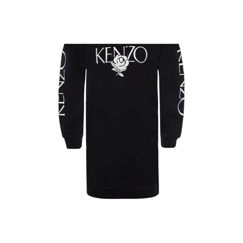 KENZO Long Sleeved Dresses Women's Black-5