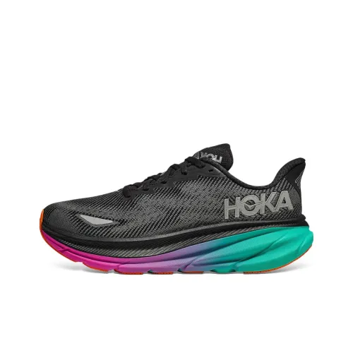 HOKA ONE ONE Clifton 9 Wear-resistant And Lightweight Low-Top Casual Running Shoes Women's Black