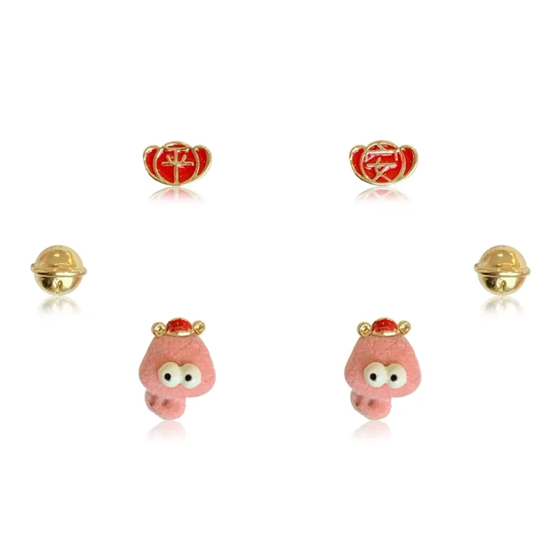 GIFU S925 Silver Stud Stud Earrings Women's-4
