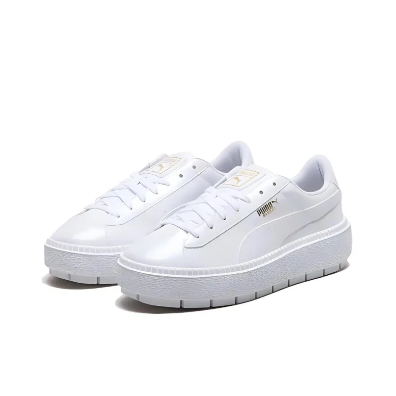 PUMA Suede Platform Trace Shoes White Women's-5