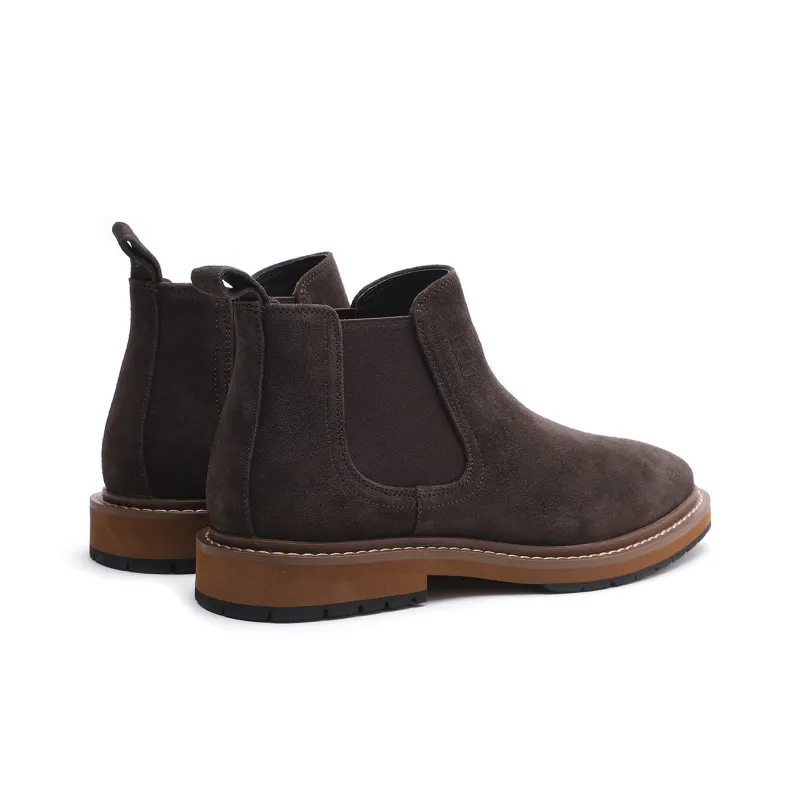 ELLE HOMME Short Chelsea Boots 3.5cm Men's Brown-3